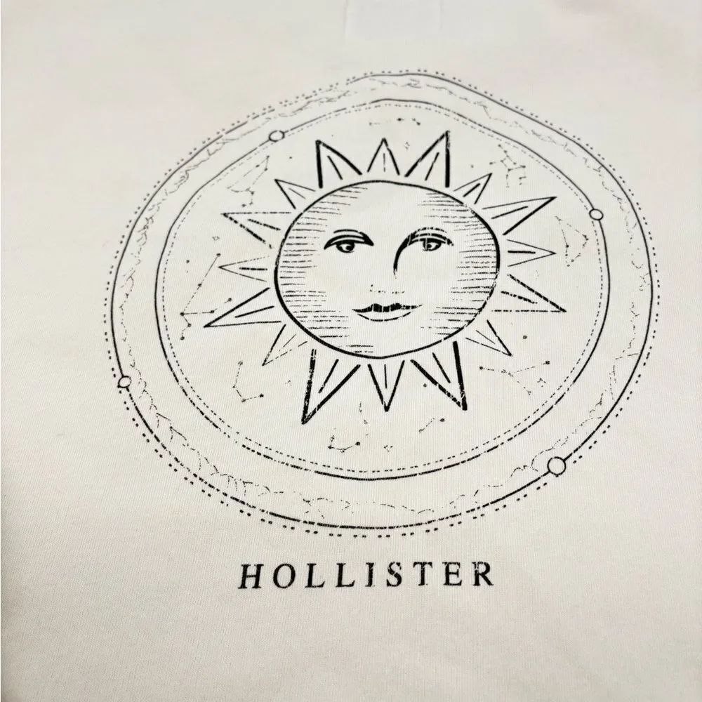 Hollister | Cream Sweater distressed oversized crewneck sweatshirt | large - Picture 5 of 5